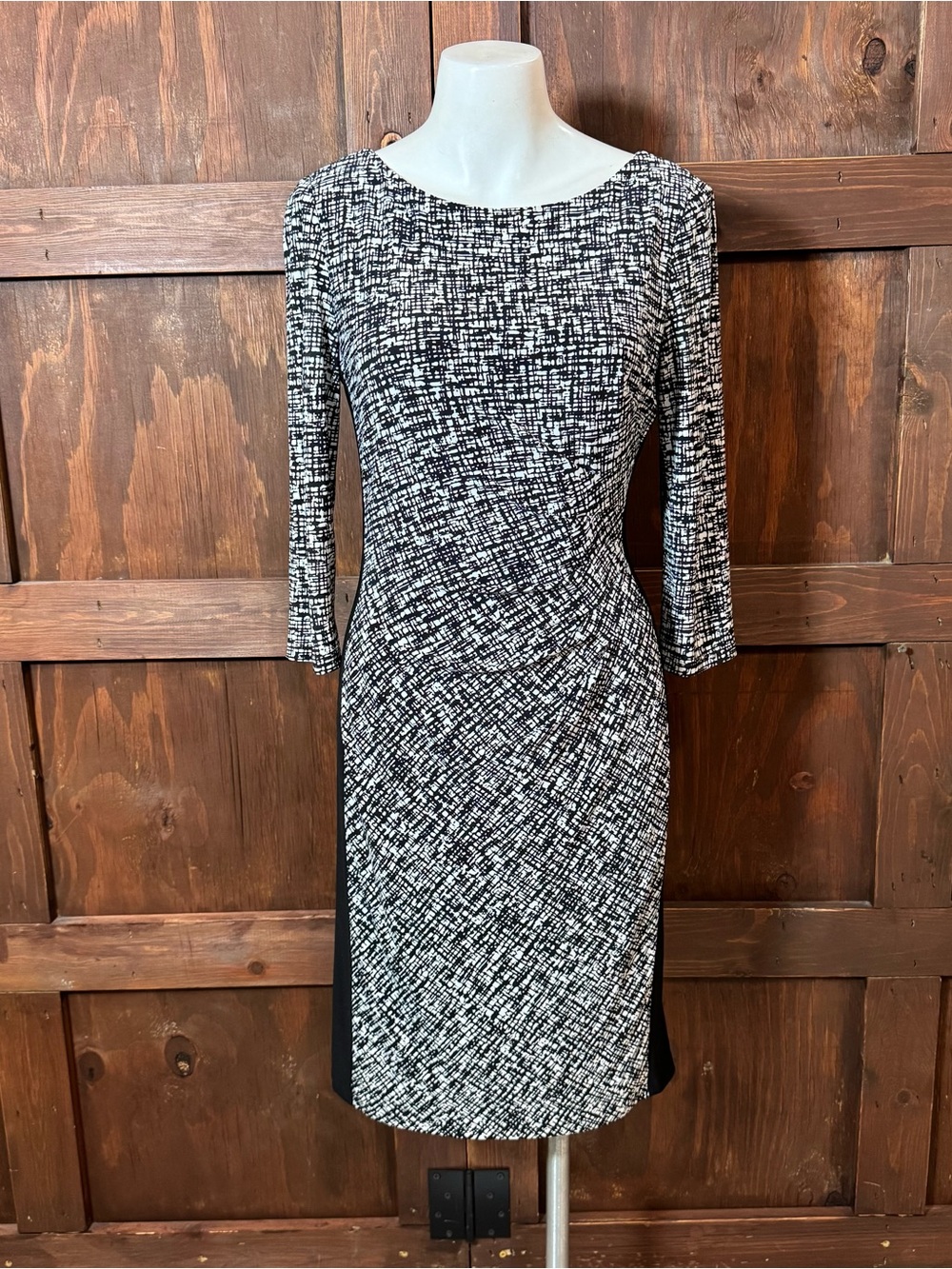 Ralph Lauren Black & White Textured Sheath Dress